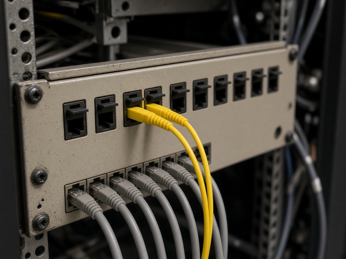 Patch panel and a short run of fiber